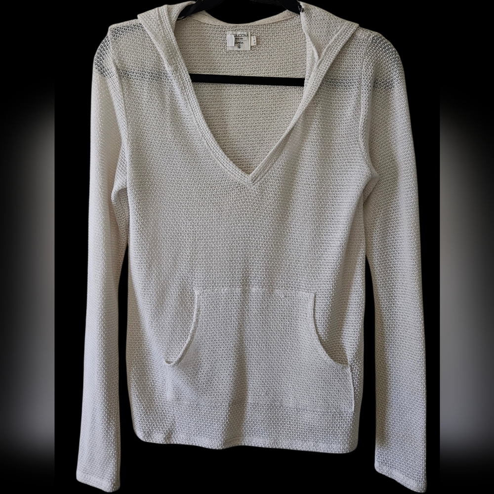 Volcom Ivory Knit Hooded Sweater